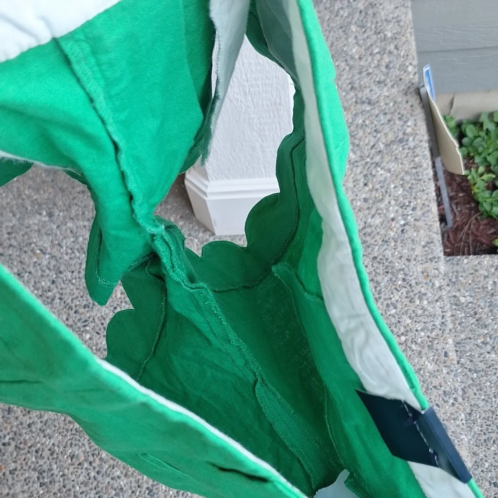 NWT 4" J. Crew Kelly Green Scalloped Hem Cotton Linen Shorts Size 10 - Picture 10 of 11